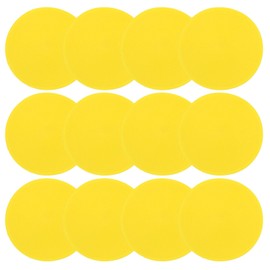 PATIKIL 4 Inch Poly Spot Markers, 12Pcs Non Slip Rubber Floor Dots with Storage Bag Flat Agility Cones for Sports Training Basketball Football, Yellow