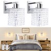 Shenmoyl Set of 2 Crystal Battery Operated Wall Sconce,Rechargeable Wall