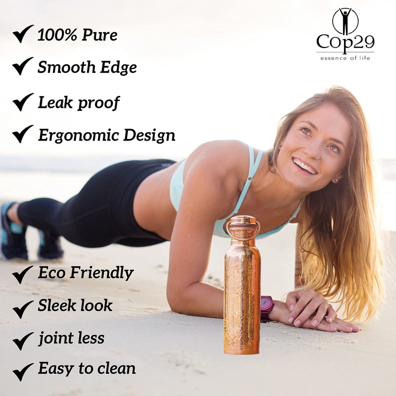 Cop29 Dual Hammered + Hand Engraved Premium Design Pure Copper