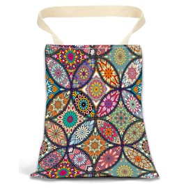 ANKVRP Car Garbage Can, Car Trash Bag, Car Garbage Bag, Hanging Car Trash Can for Car Accessories, Vehicle, Travelling, Camping, Cute Car Back Seat Organizer, Luxury Mandala Pattern