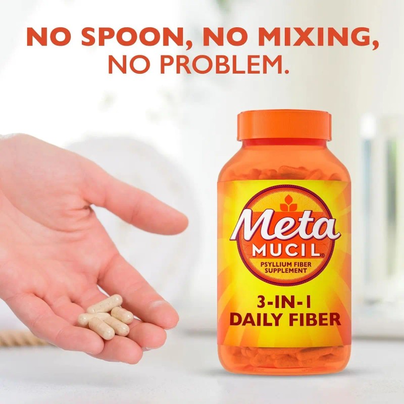 Suplemento Fibra Metamucil Psyllium Husk 300 Cápsulas