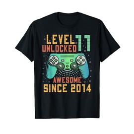 Level 11 Unlocked 11th Birthday 11 Year Old Boy Gifts Gaming T-Shirt