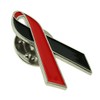 PinMart Red and Black Awareness Ribbon Enamel Lapel Pin –