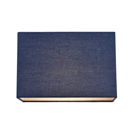 Contemporary and Stylish Navy Midnight Blue Linen Fabric Rectangular Lamp Shade for Wall Ceiling or Table - 29cm Length 60w Maximum Suitable for The Home or Business by Happy Homewares