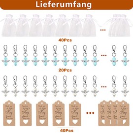 Guardian Angel Pendants, Set of 40 Guest Gifts, Guardian Angel with Organza Bag, Kraft Paper Pendant for Guest Gifts, Communion, Confirmation, Wedding, Christening Gift, Baby Shower, Party Gift