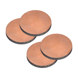 uxcell Pure Copper Sheet, 4pcs 5/8" x 0.12" 9 Gauge T2 Copper Metal Round Plate for Crafts, Electrical Repairs
