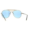 Round Aviator Sunglasses Unisex Trendy Rims Behind Lens Shades UV