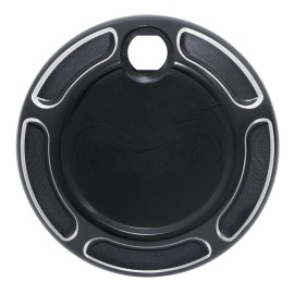 Unbranded Black Billet Aluminum Fuel Door Cover For Harley Touring Electra Glide 1992-2007