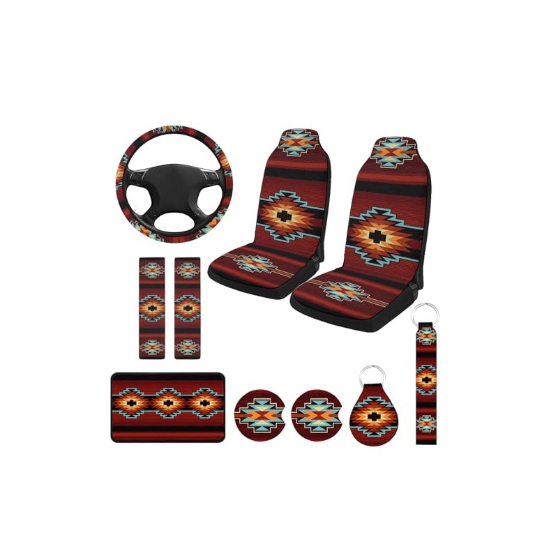 YHAPW 10 pcs car seat Covers Full Set, Universal Fit