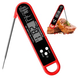 Fleischthermometer Grillthermometer Bratenthermometer, Wasserdicht Fleischthermometer 0.5°C Präzise Grillthermometer 3s Schnelle Reaktion, meater thermometer kochen, Auto ON/Off für Küche, Grill, BBQ