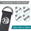 Yoga Studio YS/Strap/DRing/2.5/Grey/OL Belt Loop Metal D-Ring Buckle Graphite Grey
