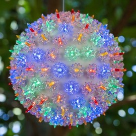 7.5" LED Multi Color Starlight Sphere Hanging Ball Lights Outdoor Light Ball Hanging Christmas Balls Outdoor Sphere Lights