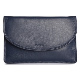SADDLER Isabelle Shoulder Bag, Slim Leather Handbag, navy blue