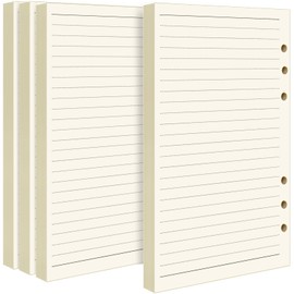 FANDAMEI 4 Packs A5 Refills Paper - 360Pages/ 180 Sheets 6 Hole Punched Paper, A5 Refills Inserts Paper, Refillable Lined Paper for A5 Organiser Planner in Office School
