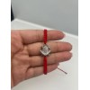 Animal Silver Plated Red String Cubic Zirconia Animal Frog Macrame