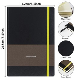 TUNJILOOL Notizbuch A5, Dotted Journal Notizbücher Set, 192 Seiten Notizbücher Hardcover,Premium 80gsm Papie Dickes,PU Hard Cover Notizbuch für Frauen und Männer im Büro oder in der Schule…