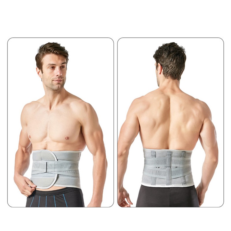 XL Back Brace Grey Breathable Removable Lumbar Support Back Brace