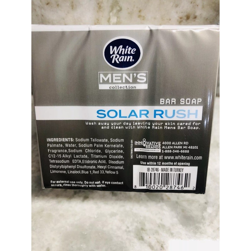 White Rain Men’s Collection Solar Rush Bar Soap: X 3
