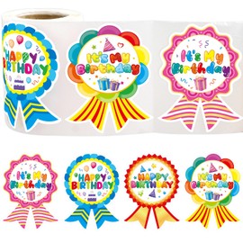 Fancy Land Happy Birthday Badge Stickers for Kids It's My Birthday Stickers Home Classroom Party Decoration 200 Pcs Rainbow