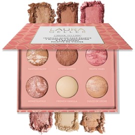 LAURA GELLER NEW YORK- PALETA DE 6 PIEZAS PARA EL ROSTRO CHEEK TO CHIC TROPICAL GLOW: ¡Es hora de ponerse atrevida! La increíble paleta de maquillaje de Laura Geller incluye 6 productos para el rostro