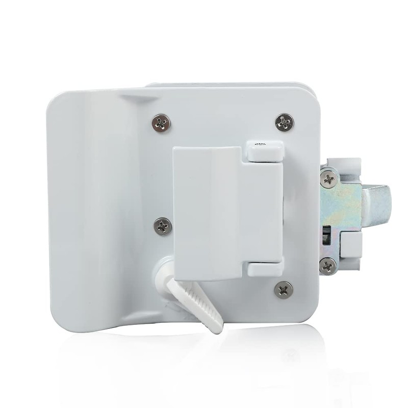 G-PLUS RV Entry Door Lock Handle Knob White Trailer Door