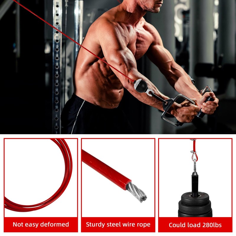 Topfinder Gym Cable Wire, Cable Pull, Lat Pull Rope, Steel