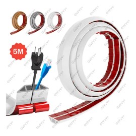 Gvfyy 5M Organizador Y Protector Soporte Cables Para Pisosd-line,Tiras Autoadhesivas Impermeables,Ignífugas Y Resistentes Al Desgaste,Kit Para Ocultar Cables de TV y PC en hogar y Oficin(Color Blanco)