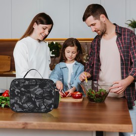 WLRUEZN Camo Lunch Box for Boys Girls Adults,Camouflage Lunch Bag for School Office Work Picnic Camping,Reusable Portable Camouflage Lunchbox for Student Kids