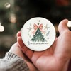 Cute Pink Bow Christmas Tree Ceramic Ornaments, Preppy Cute Decor