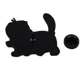 Calico Cat Pin, Enamel Cat Wearing a Pink Bow Collar Brooch, 1.2 Inches Tall and 1.2 Inches Wide, Badge, Jewelry for Clothes or Bags, Multi-colored Cat Pin