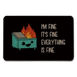 GAGEC Funny Door Mats Outdoor I am Fine Its Fine Everything is Fine Welcome Doormats Entrance Rug Farmhouse Decor Home Kitchen Floor Front Door Mats for 17 x 27 Inch