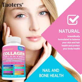 Suplemento Complejo De Colgeno 14 En 1 De Taoters Sin Sabor