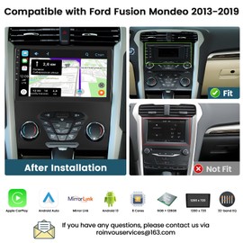 Roinvou 8 Cores 6+128G Android Car Stereo for Ford Fusion Mondeo 2013-2019, 9" Touch Screen Carplay Android Auto with 32EQ Bluetooth WiFi GPS Navigation Mirror Link Backup Camera