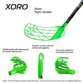 ACCUFLI Floorball Stick XORO Z80 (Green - Right Handed)