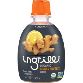 Ingrilli Organic Ginger Squeeze Blend, 4 Fl Oz Bottle (Pack of 6)