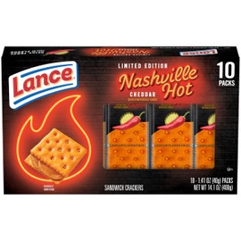 Lance Nashville Hot Cheddar Sandwich Crackers, 10 Pack