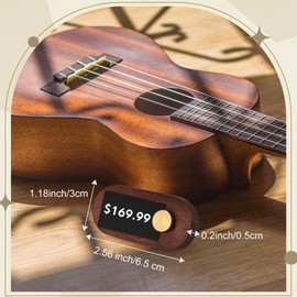 Qunclay Set of 10 Price Signs for Vendors Wooden Price Display Signs with Price Tag Paper and Pens Retail Display Price Tag Stands Food Name Tag Signs for Cafes, Shops, Boutiques