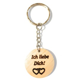 Dreamlife Key Ring Heart I Love You Wooden Gifts Valentine's Day Birthday, wood