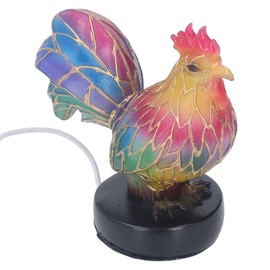 Stained Resin Rooster Table Lamp Night Light LED Animal Night Light for Home Decoration Bedside Lamp Tabletop Bedroom Decor