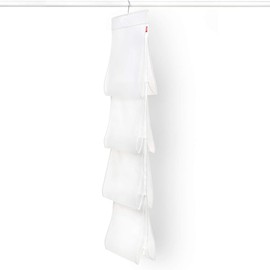 Avilia Hanging Organiser with 8 Compartments - Ideal for Organizing and Protecting Bags and Shoes with Handy Hook PVA 122 x 33 cm, Compartments 33 x 30 cm, White