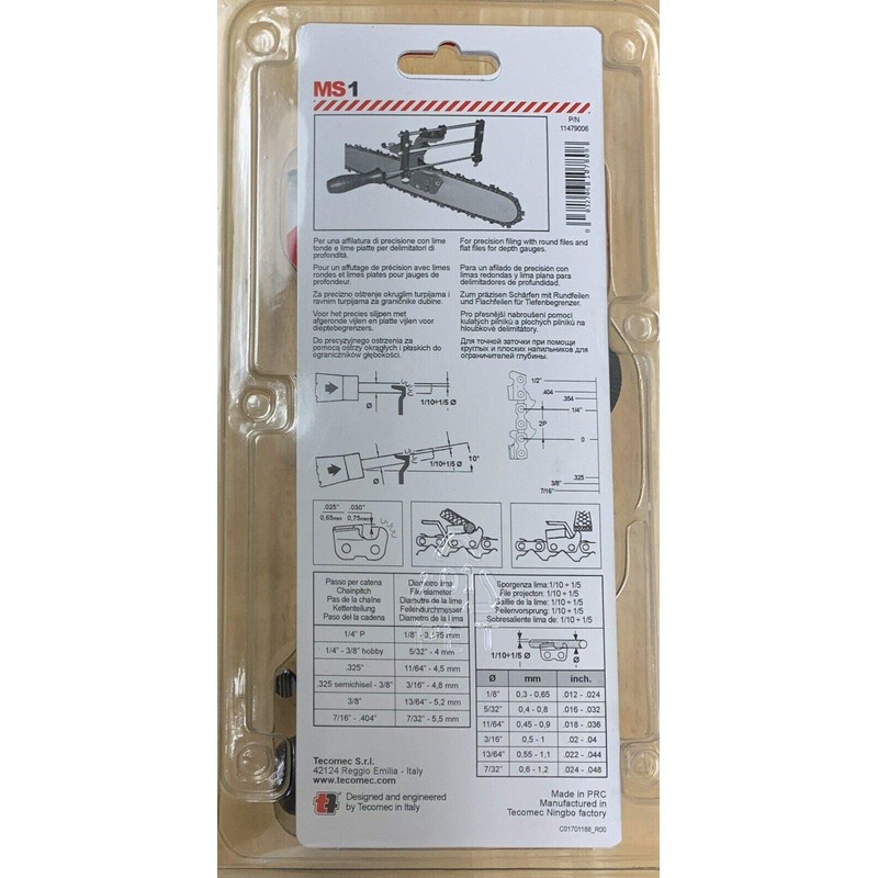 Tecomec MS1 Chainsaw Sharpening Filing Tool. Guide Bar Mount Replaces
