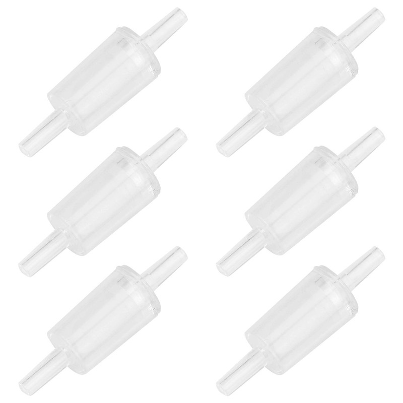 Pawfly 6 Pcs Aquarium Air Pump Check Valves Clear Plastic