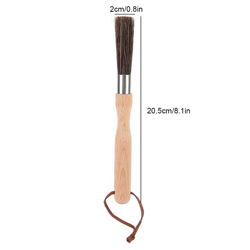 Wooden Coffee Grinder Cleaning Brush, Beech Handle with Faux Bristles,