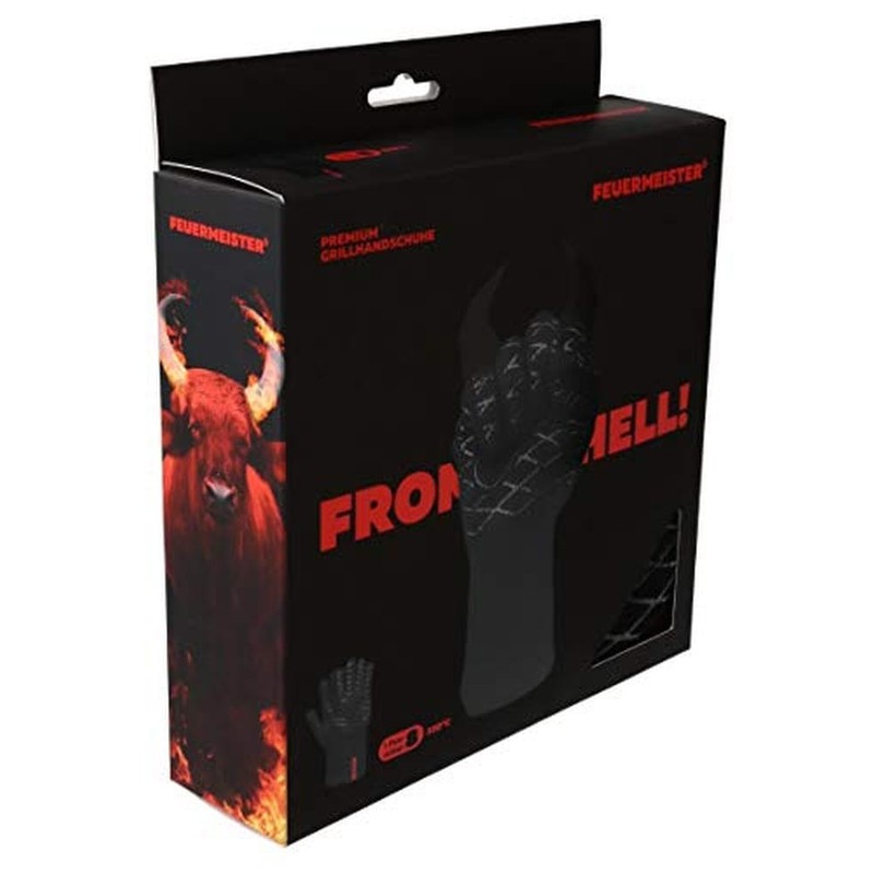 Premium BBQ Gloves - Aramid/Nomex - Black/Red - Set of
