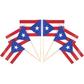 QQSD Puerto Rico Toothpick Flag Puerto Rican Small Mini Cupcake Topper Flags,100 pcs
