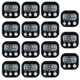 15 Pieces Kitchen Timers for Cooking, Magnetic Kitchen Timer with Alarm, Digital Minute Countdown Timer for Kitchen Cooking Classroom Gym Study Teeth Cleaning Kids Children (Black)