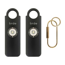 She’s Birdie - La alarma de seguridad personal para mujeres hecha por mujeres, sirena fuerte, luz estroboscópica y llavero en una variedad de colores (carbón, paquete de 2)