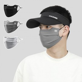 Outdoor Breathable Lightweight Cooling Mesh Material Mask Black 2ea