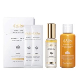 Easy-to-carry travel-sized Routine Aromatic Serum 60ml + Oil Cleanser 65ml + Sleeping Pack Pouch 1 BOX / 간편 휴대 여행용 루틴 아로마틱 세럼 60ml + 오일 클렌저 65ml + 슬리핑팩 포타입 1BOX