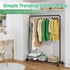 Simple Trending Standard Clothes Clothing Garment Rack with Storage Shelves,